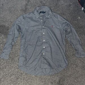 Ralph Lauren navy burgundy & white checkered button down Shirt